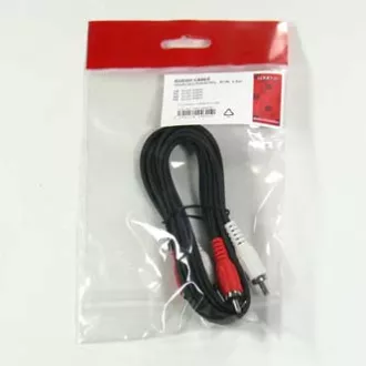 Audio kabel 2x CINCH samec - 2x CINCH samec, 1.5m, černá, Logo Audio kabel 2x CINCH samec - 2x CINCH samec, 1.5m, černá, Logo