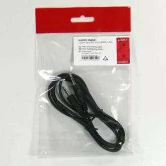 Audio kabel Jack (3.5mm) samec - Jack (3.5mm) samec, 1.5m, černý, Logo