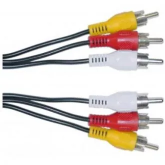 Video kabel 3x CINCH samec - 3x CINCH samec, 2m, černá Video kabel 3x CINCH samec - 3x CINCH samec, 2m, černá
