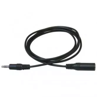 Prodlužovací audio kabel Jack (3.5mm) samec - Jack (3.5mm) samice, 3m, černá, Logo