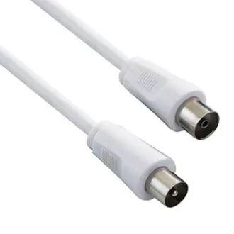 Antenní kabel Coax (9.5mm) samec - Coax (9.5mm) samice, 2m, 75 Ohm, bílý Antenní kabel Coax (9.5mm) samec - Coax (9.5mm) samice, 2m, 75 Ohm, bílý