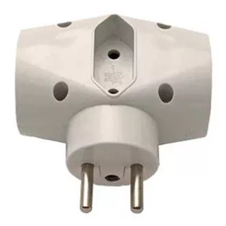 Rozbočovací zásuvka 240V, CEE7 (vidlice) - zásuvka 3x, 0.1m, 2x typ E,1x typ C, bílá, 3 zásuvky Rozbočovací zásuvka 240V, CEE7 (vidlice) - zásuvka 3x, 0.1m, 2x typ E,1x typ C, bílá, 3 zásuvky