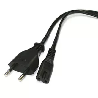Síťový kabel 230V napájecí, CEE7/16 (eurozástrčka) - C7, 2m, VDE approved, černý, 2-pinová koncovka Síťový kabel 230V napájecí, CEE7/16 (eurozástrčka) - C7, 2m, VDE approved, černý, 2-pinová koncovka