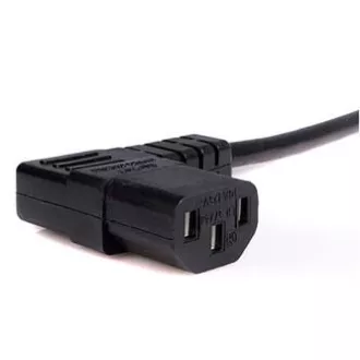 Síťový kabel 230V napájecí, CEE7 (vidlice) - C13, 5m, VDE approved, černý, lomený, DOPRODEJ