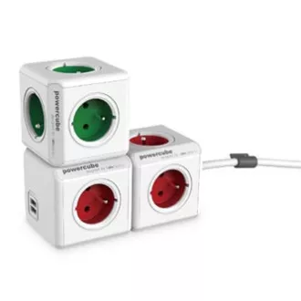 Rozbočovací zásuvka 240V, CEE7 (vidlice) - POWERCUBE, 0.1m, ORIGINAL USB, červená, POWERCUBE, 4 zásuvky, 2xUSB porty Rozbočovací zásuvka 240V, CEE7 (vidlice) - POWERCUBE, 0.1m, ORIGINAL USB, červená, POWERCUBE, 4 zásuvky, 2xUSB porty