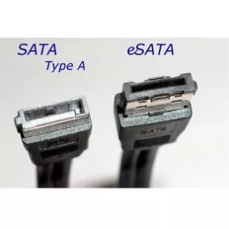 Kabel k hardisku datový, SATA samec - eSATA samec, 0.5 m, 6 Gb/s, černý, baleno v sáčku
