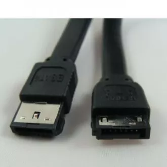 Kabel k hardisku datový, SATA samec - eSATA samec, 0.5 m, 6 Gb/s, černý, baleno v sáčku