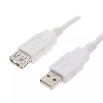 Logo USB prodlužka (2.0), USB A samec - USB A samice, 0.3m, bílá, blistr