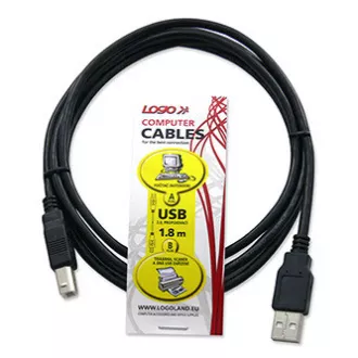 Logo USB kabel (2.0), USB A samec - USB B samec, 1.8m