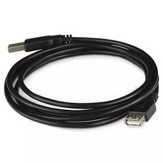 Logo USB prodlužka (2.0), USB A samec - USB A samice, 1.8m, černá, blistr