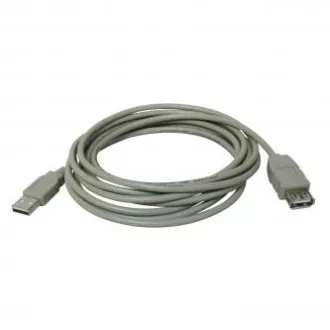 USB prodlužovací kabel (2.0), USB A samec - USB A samice, 5m, šedý