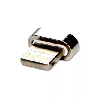 USB kabel s koncovkami (2.0), USB A samec - microUSB samec + Apple Lightning samec + USB C sam, 1m, kulatý, opletený, stříbrný, ma