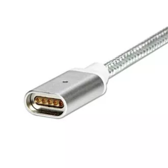 USB kabel s koncovkami (2.0), USB A samec - microUSB samec + Apple Lightning samec + USB C sam, 1m, kulatý, opletený, stříbrný, ma