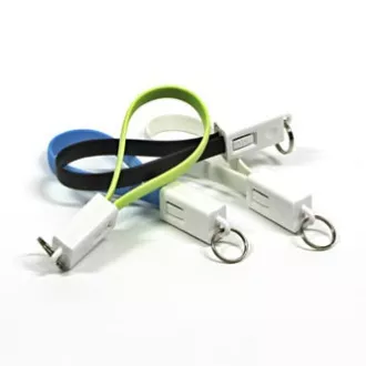 USB kabel (2.0), USB A samec - microUSB samec, 49160, 0.2m, černý, klíčenka, DOPRODEJ