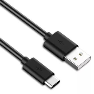 USB kabel (2.0), USB A samec - USB C samec, 1m, černý