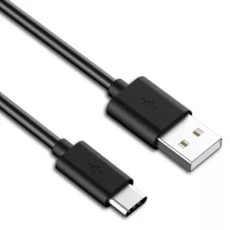 Logo USB kabel (2.0), USB A samec - USB C samec, 1m, černý, blistr, DOPRODEJ