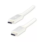 Logo USB kabel (3.2 gen 1), USB C samec - USB C samec, 1m, 5 Gb/s, 5V/3A, bílý, box, nylonové opletení, hliníkový kryt konektoru