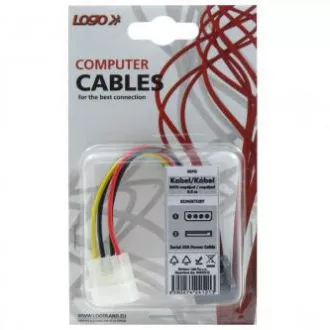 Kabel k HDD/SSD/DVD/BD interní napájecí, DC SATA - DC 5,25", 0.2 m, Logo blistr, DOPRODEJ Kabel k HDD/SSD/DVD/BD interní napájecí, DC SATA - DC 5,25", 0.2 m, Logo blistr, DOPRODEJ