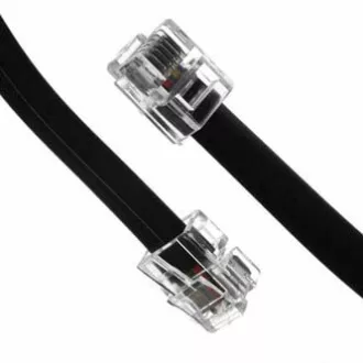 Telefonní kabel 4 žíly, RJ11 samec - RJ11 samec, 3 m, černý, pro ADSL modem, economy Telefonní kabel 4 žíly, RJ11 samec - RJ11 samec, 3 m, černý, pro ADSL modem, economy