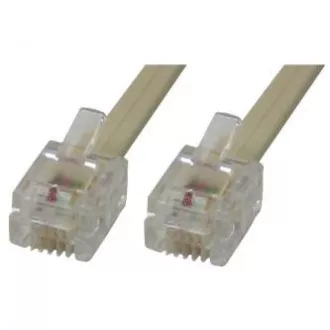 Telefonní kabel 4 žíly, RJ11 samec - RJ11 samec, 10 m, černý, pro ADSL modem, economy