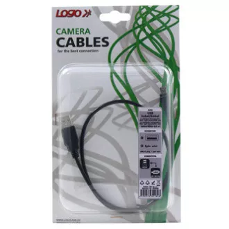 Logo USB kabel (2.0), USB A samec - miniUSB samec, 1m, černý, blistr