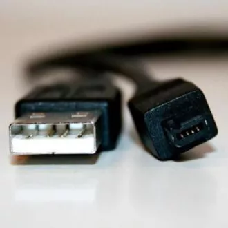 Logo USB kabel (1.1), USB A samec - 4-pin samec, 0.7m, navíjecí, černý, HIROSE
