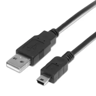 Logo USB kabel (2.0), USB A samec - miniUSB samec, 1.8m, černý, blistr