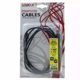 Logo USB kabel (2.0), USB A samec - miniUSB samec, 1.8m, černý, blistr