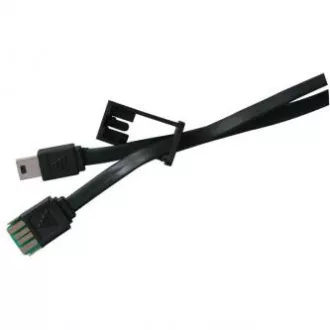 Logo USB kabel (2.0), USB A samec - microUSB samec, 0.3m, černý, poutko na fotoaparát/MP3 přehrávač, DOPRODEJ