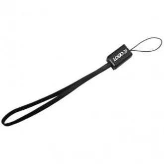 Logo USB kabel (2.0), USB A samec - microUSB samec, 0.3m, černý, poutko na fotoaparát/MP3 přehrávač, DOPRODEJ