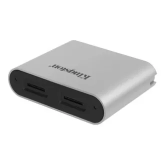 Kingston čtečka paměťových karet USB (3.2), Workflow Dual-Slot microSDHC/SDXC UHS-II, micro SD, externí, stříbrná