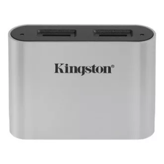 Kingston čtečka paměťových karet USB (3.2), Workflow Dual-Slot microSDHC/SDXC UHS-II, micro SD, externí, stříbrná