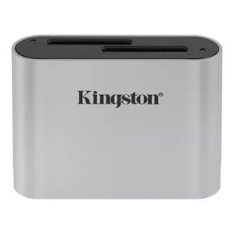 Kingston čtečka paměťových karet USB (3.2), Workflow Dual-Slot SDHC/SDXC UHS-II Card Reader, SD, externí, stříbrná