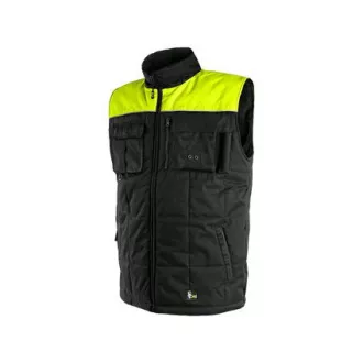 Pánská zimní vesta SEATTLE, fleece, černo-žlutá