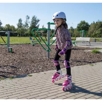 Kolečkové brusle 4v1 Enero KIDS - růžovo-bílé
