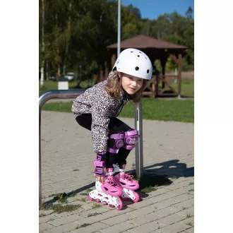 Kolečkové brusle 4v1 Enero KIDS - růžovo-bílé