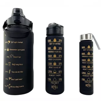 Motivační sportovní láhev 3v1, 2000 ml + 900 ml + 300 ml Motivační sportovní láhev 3v1, 2000 ml + 900 ml + 300 ml