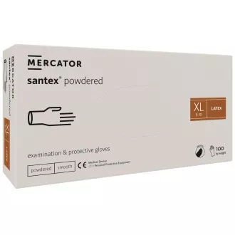 SANTEX POWDERED – Latexové pudrované rukavice tělové, 100 ks