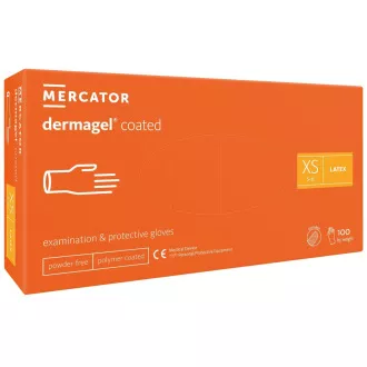 DERMAGEL COATED - Latexové nepudrované rukavice tělové, vnitřní vrstva polymer, 100 ks