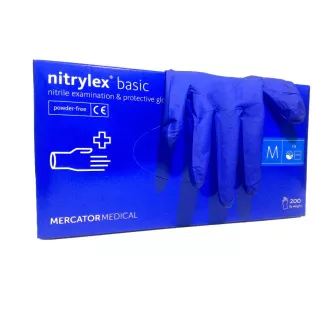 NITRYLEX BASIC - Nitrilové rukavice (bez pudru) tm. modré, 100 ks