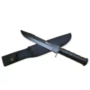 Taktický nůž MILITARY FINKA SURVIVAL 35 cm černý/stříbrný