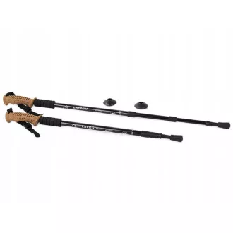 Trekingové hole Nordic Walking s ergonomickou, korkovou rukojetí, 135 cm, 2 ks
