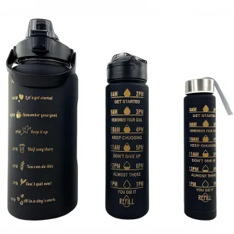 Motivační sportovní láhev 3v1, 2000 ml + 900 ml + 300 ml Motivační sportovní láhev 3v1, 2000 ml + 900 ml + 300 ml