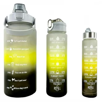 Motivační sportovní láhev 3v1, 2000 ml + 900 ml + 300 ml Motivační sportovní láhev 3v1, 2000 ml + 900 ml + 300 ml