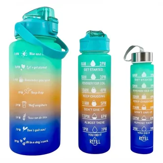 Motivační sportovní láhev 3v1, 2000 ml + 900 ml + 300 ml Motivační sportovní láhev 3v1, 2000 ml + 900 ml + 300 ml