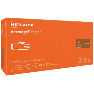 DERMAGEL COATED - Latexové nepudrované rukavice tělové, vnitřní vrstva polymer, 100 ks