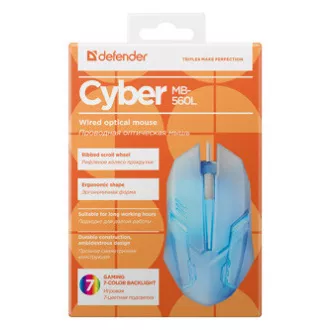 Defender Cyber MB-560L Myš drátová, bílá, 1200DPI