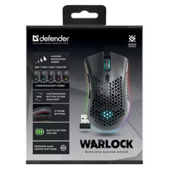 Defender Warlock GM-709L Myš bezdrátová, černá, 2400DPI
