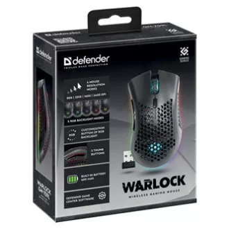 Defender Warlock GM-709L Myš bezdrátová, černá, 2400DPI