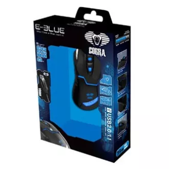 E-blue Cobra 622 Myš drátová, černá, 1600DPI, DOPRODEJ